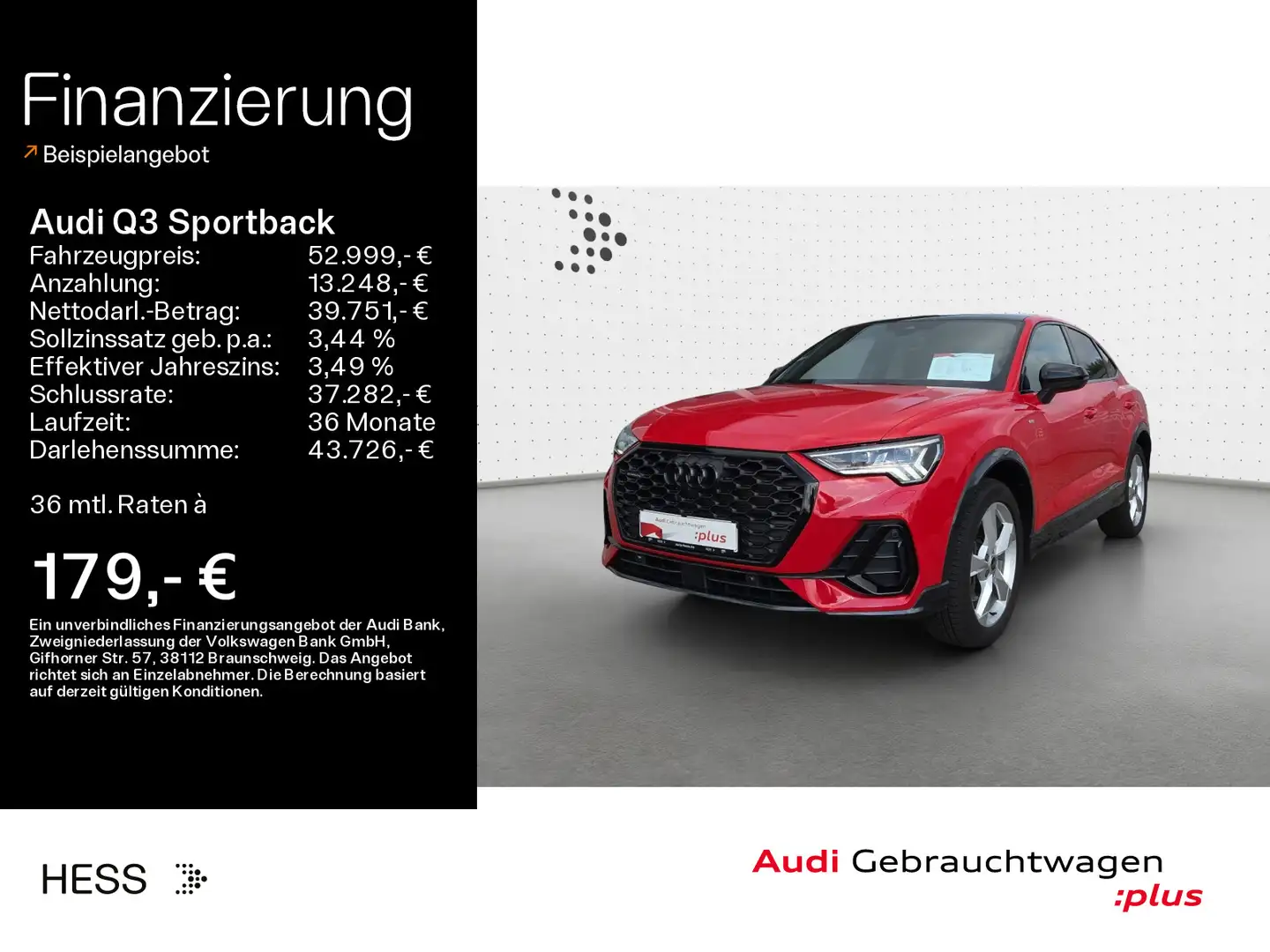 Audi Q3 45 TFSI quattro S-LINE*SONOS*MATRIX Rot - 1