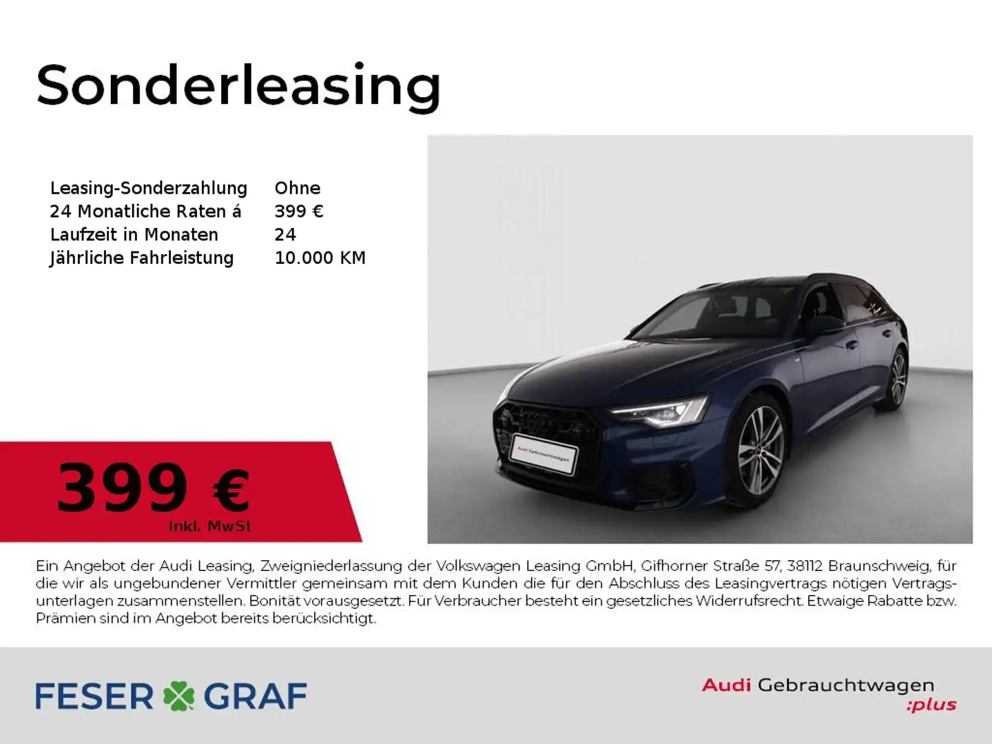 Audi A6 Avant 45 TFSI S line Int+Ext/Matrix/HuD/360Kamera/ Blau - 1