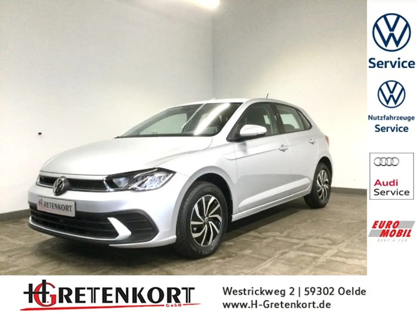 Volkswagen Polo 1.0l TSI Life APP ALU Klimatronic SHZ 5J Garantie Zilver - 1