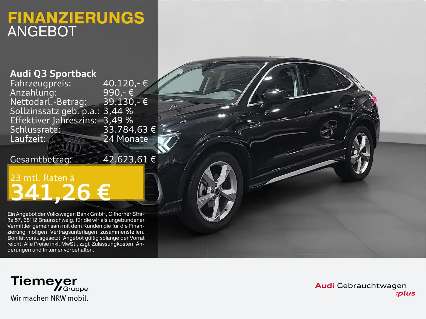 Audi Q3 35 TFSI S LINE LM19 LED AHK NAVI Schwarz - 1
