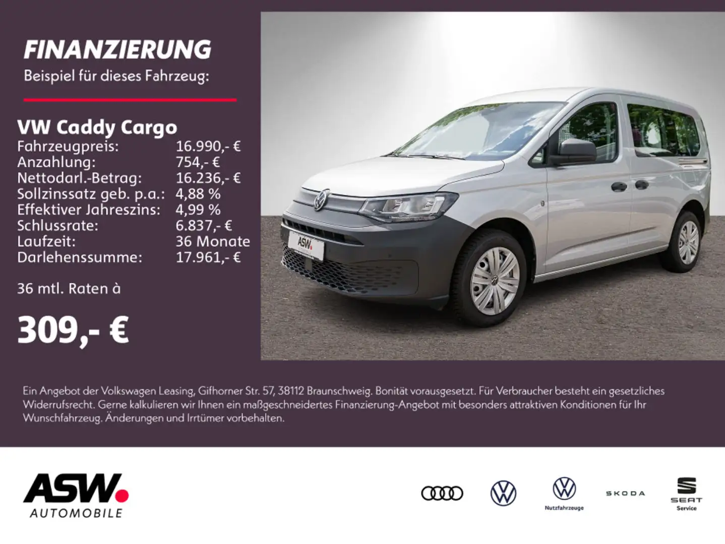 Volkswagen Caddy 2.0TDI NAVI SHZ PDC Climatronic DAB+ Argent - 1