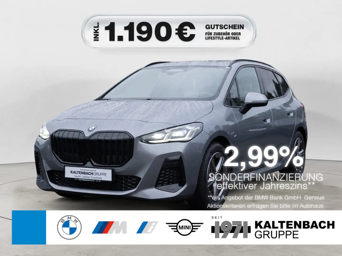 BMW 223 Active Tourer xDrive M-Sport PANO AHK LED Grau - 1