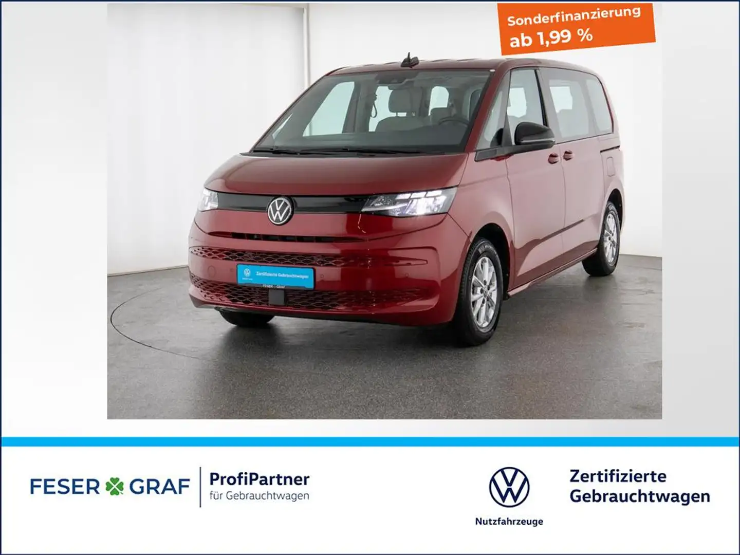 Volkswagen T7 Multivan 2.0TDI DSG AHK LED PDC Navi 6Sitze Rot - 1