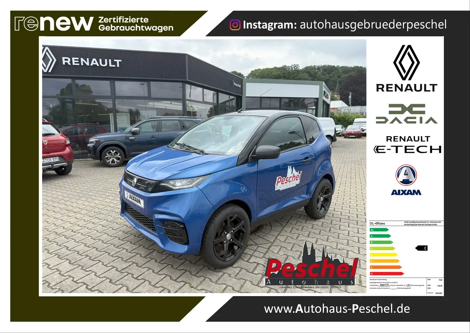 Aixam City Ambition eCity Sport Kamera Dieselheizung 15" Alu Blauw - 1