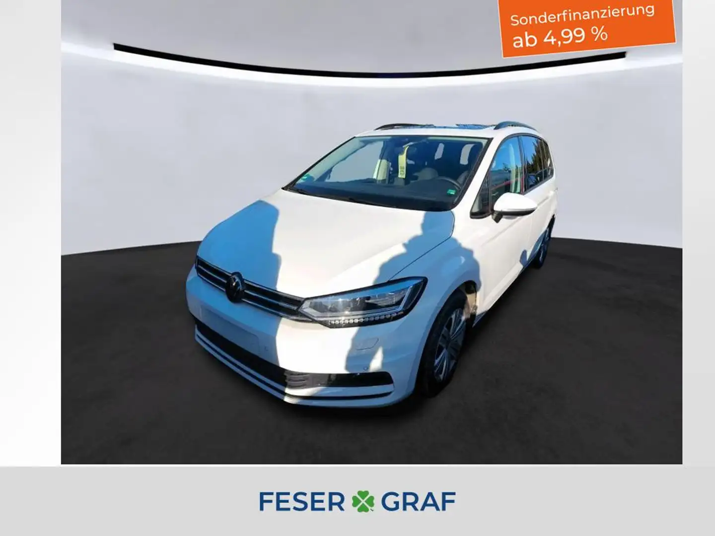 Volkswagen Touran Comfortline 2.0 TDI DSG Pano AHK RFK ACC Navi Weiß - 1