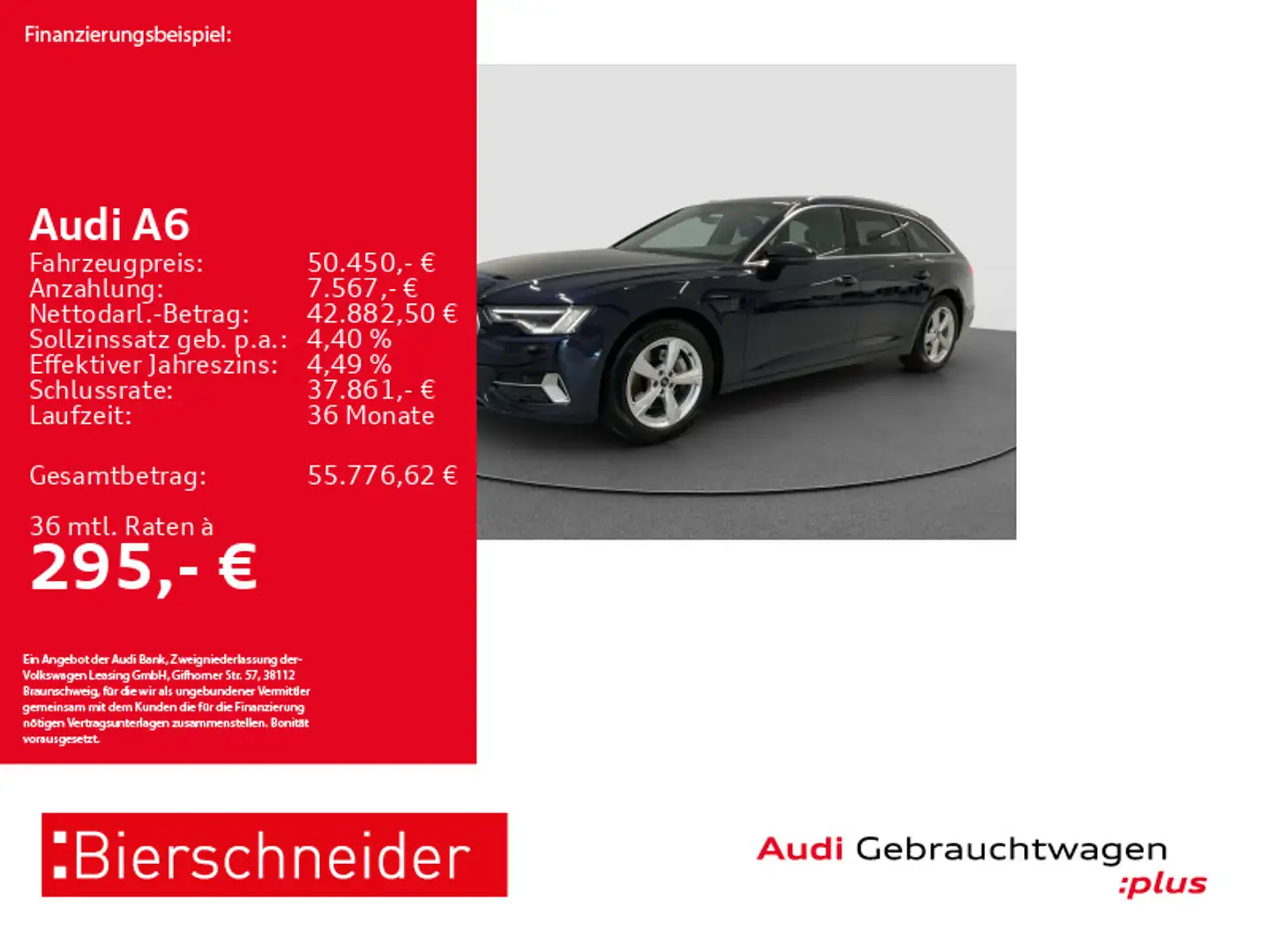 Audi A6 Av 45 TFSI qu advanced AHK MATRIX PANO CAM AC Blau - 1