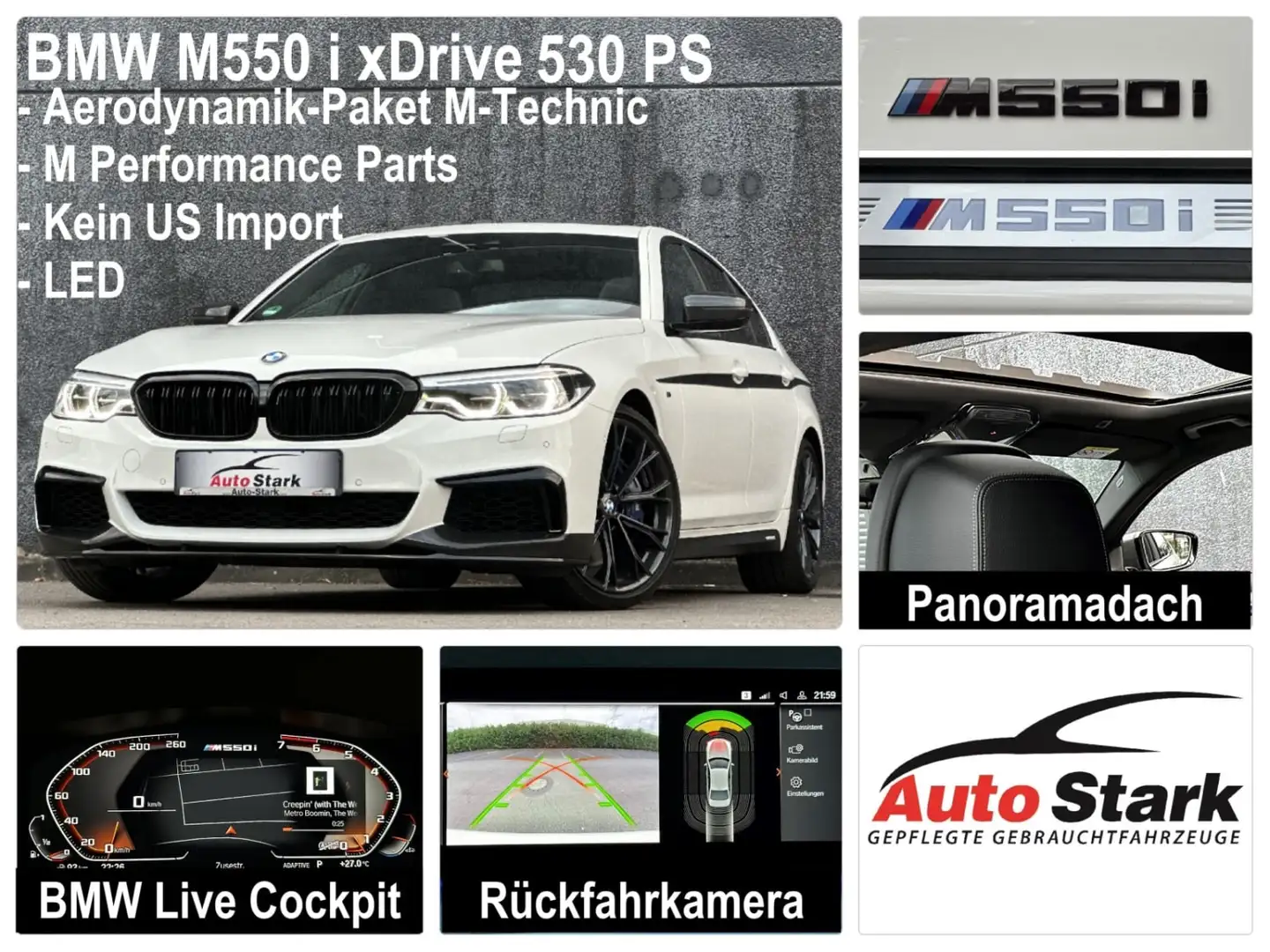 BMW M550 i xDrive°Performance°KEIN US-Import°BMW Garantie° Weiß - 1