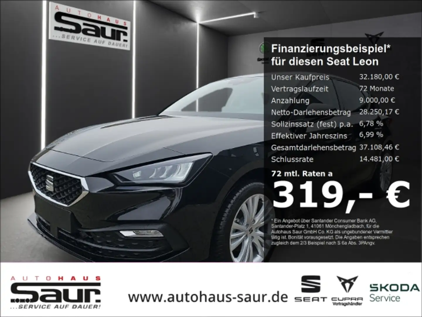 SEAT Leon Style Edition 1.5 eTSI DSG ! VERFÜGBAR BIS 30.06.! Schwarz - 2