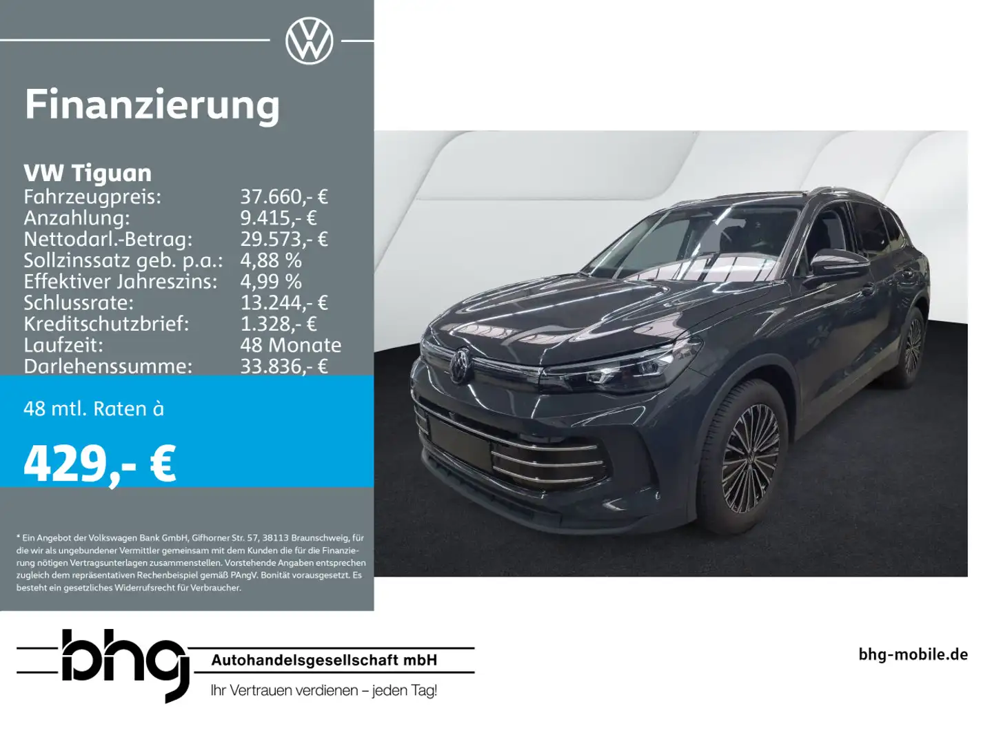 Volkswagen Tiguan 1.5 eTSI OPF DSG Elegance Grau - 1