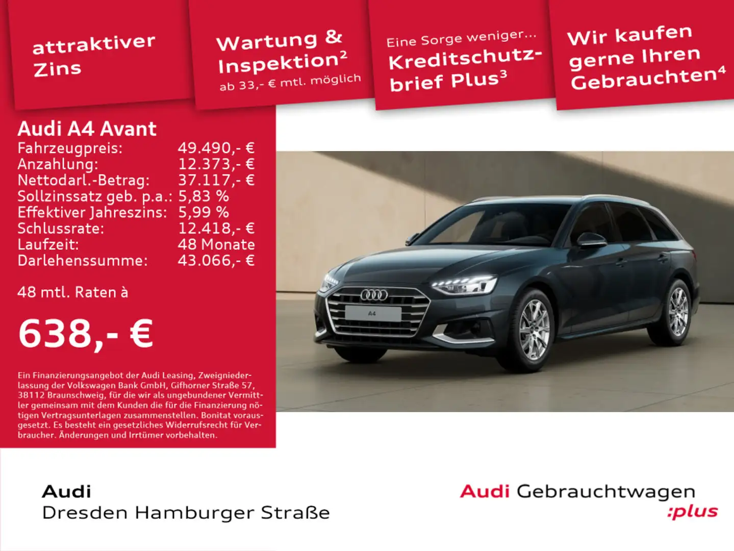 Audi A4 Advanced 40 TDI 150(204) kW(PS) S troni Grau - 1