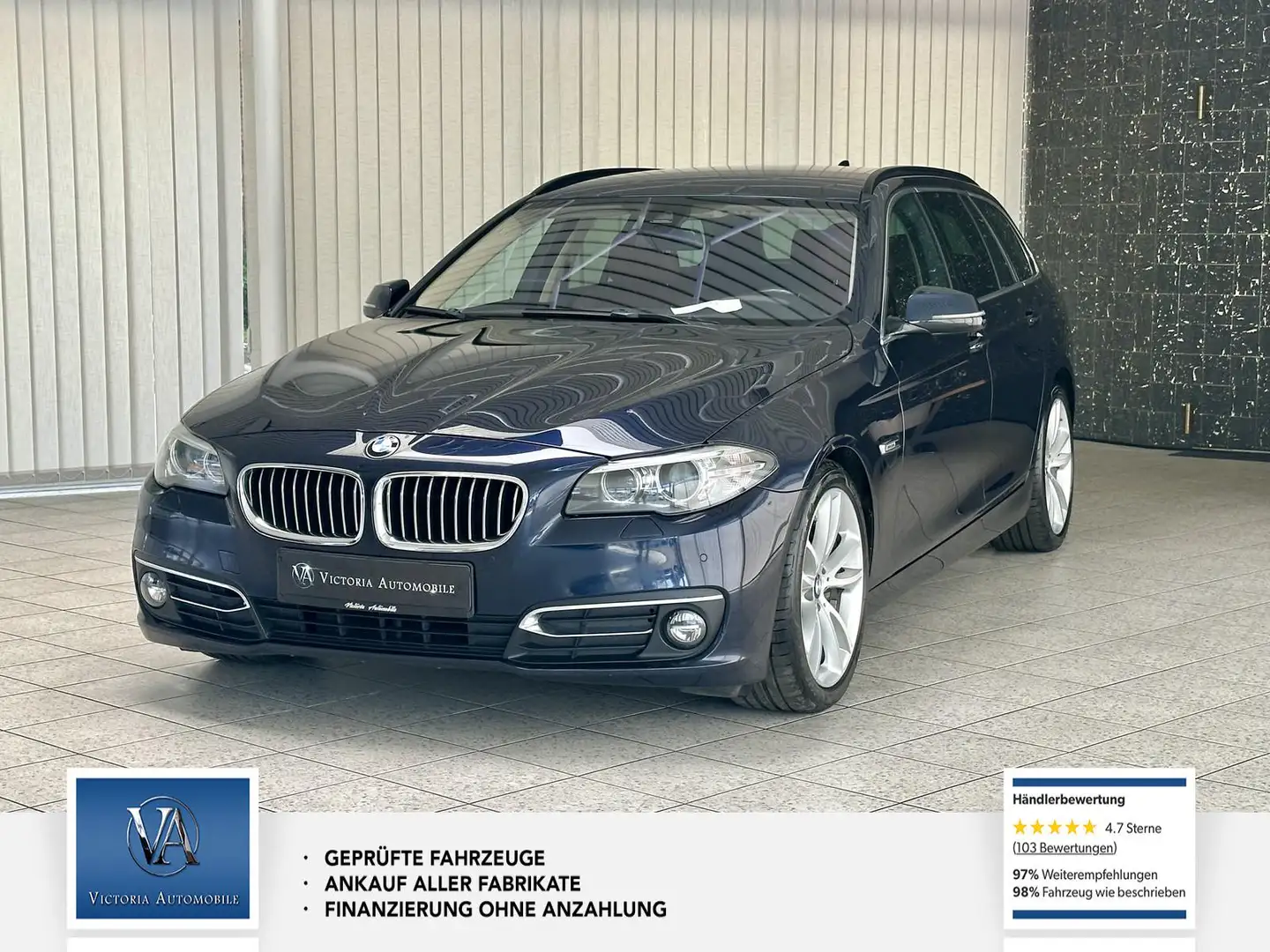 BMW 530 d Bi-Xenon* Leder* Scheckheft* Exklusiv-Leder Dako Blauw - 1