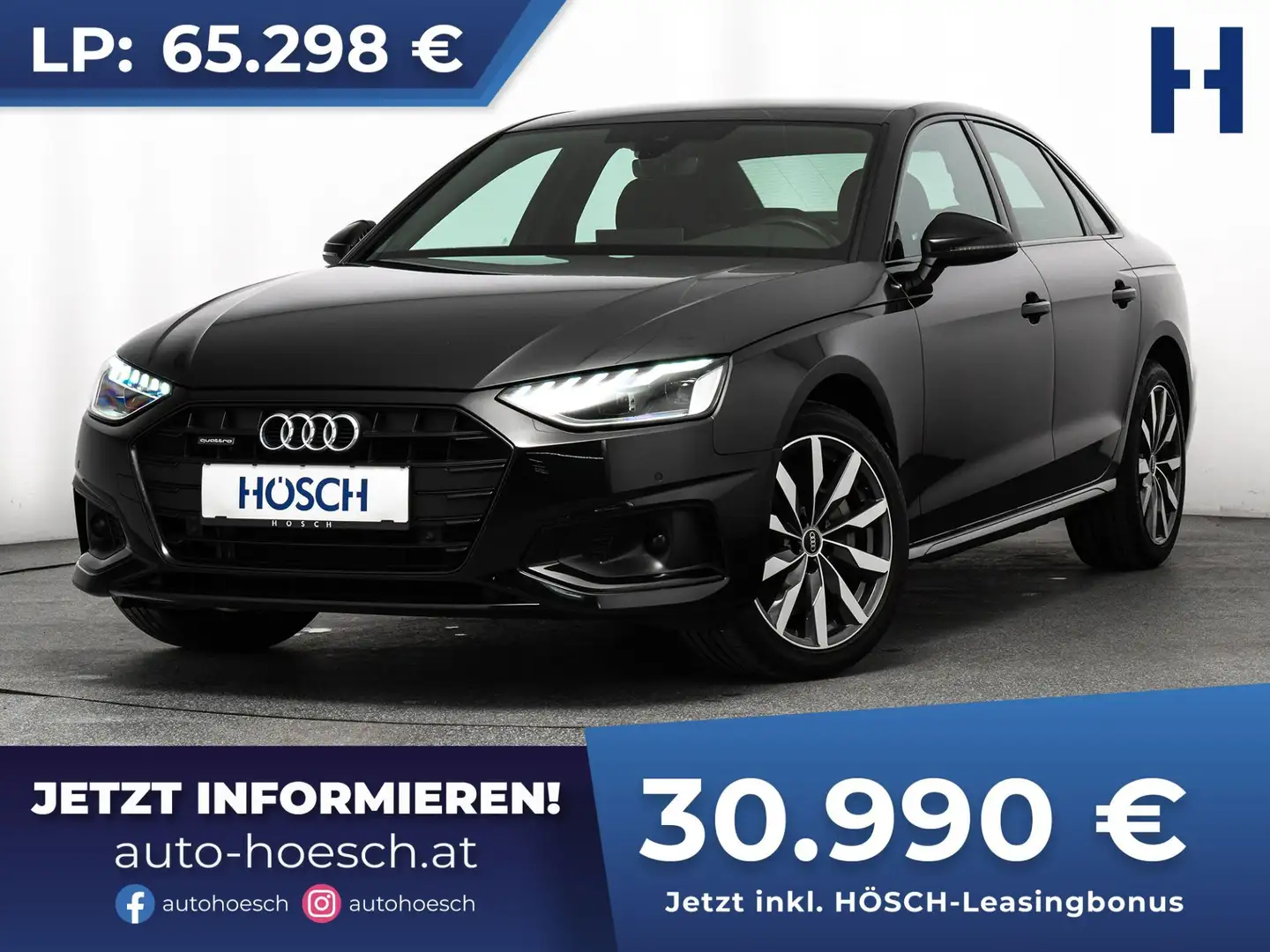 Audi A4 40 TDI quattro Adv. BLACK VIRTUAL KAMERA -53% Schwarz - 1