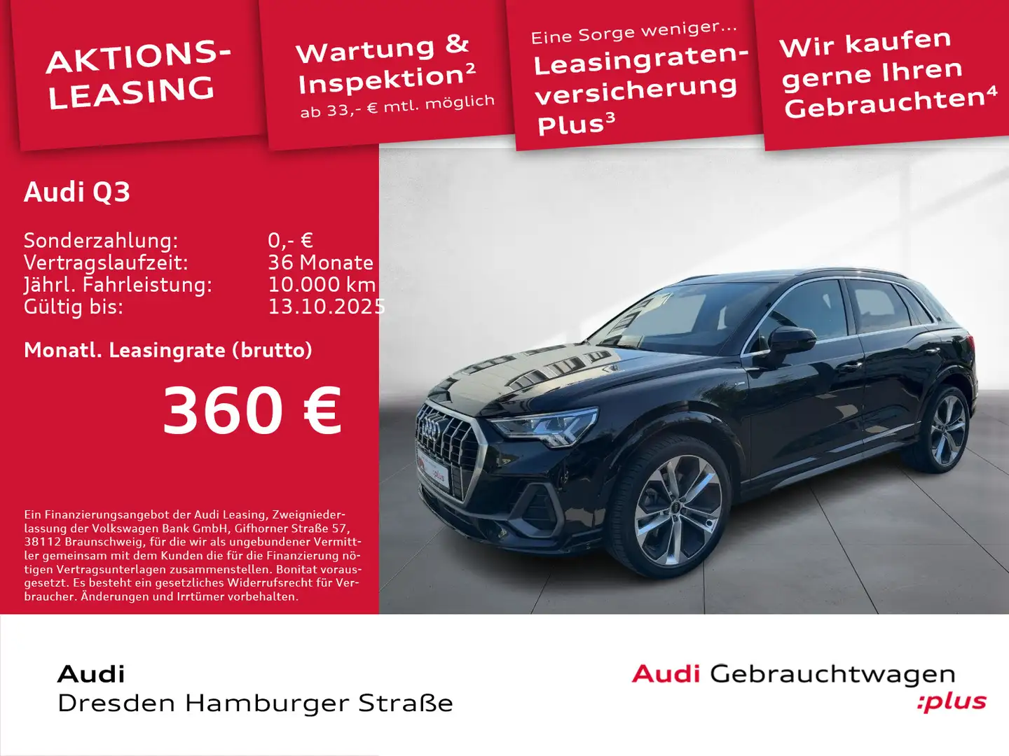 Audi Q3 40 TFSI S line quattro Matrix Navi AHZV Schwarz - 1