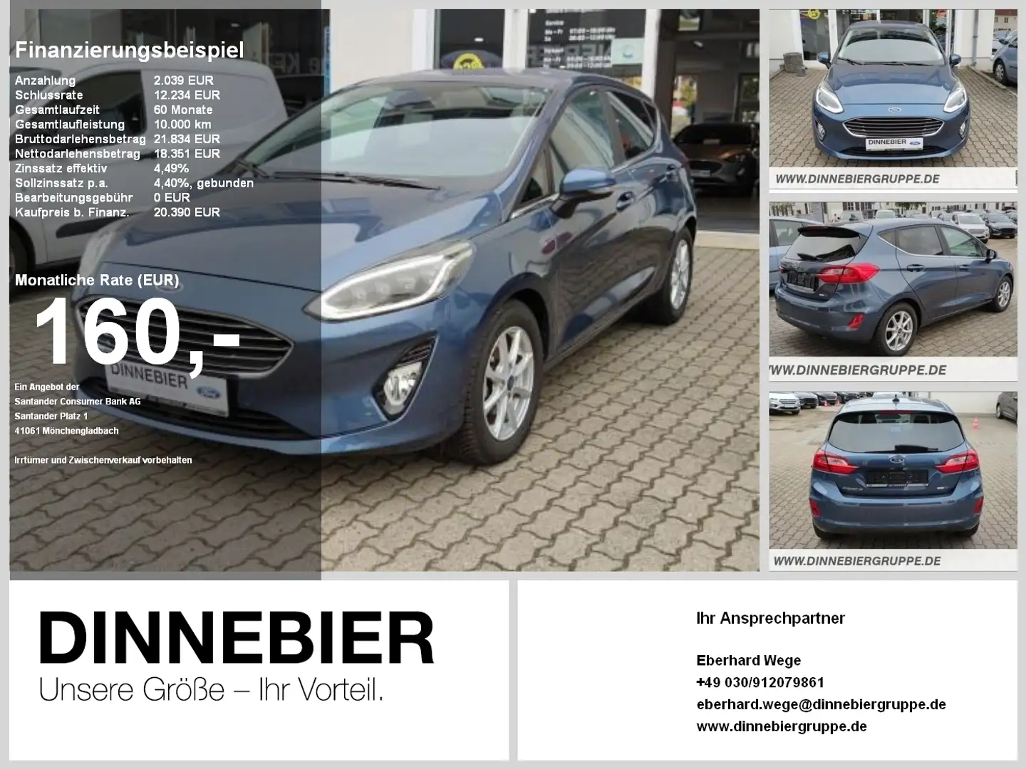 Ford Fiesta Titanium X  LED+Navi+Kamera+Winterpaket Bleu - 1