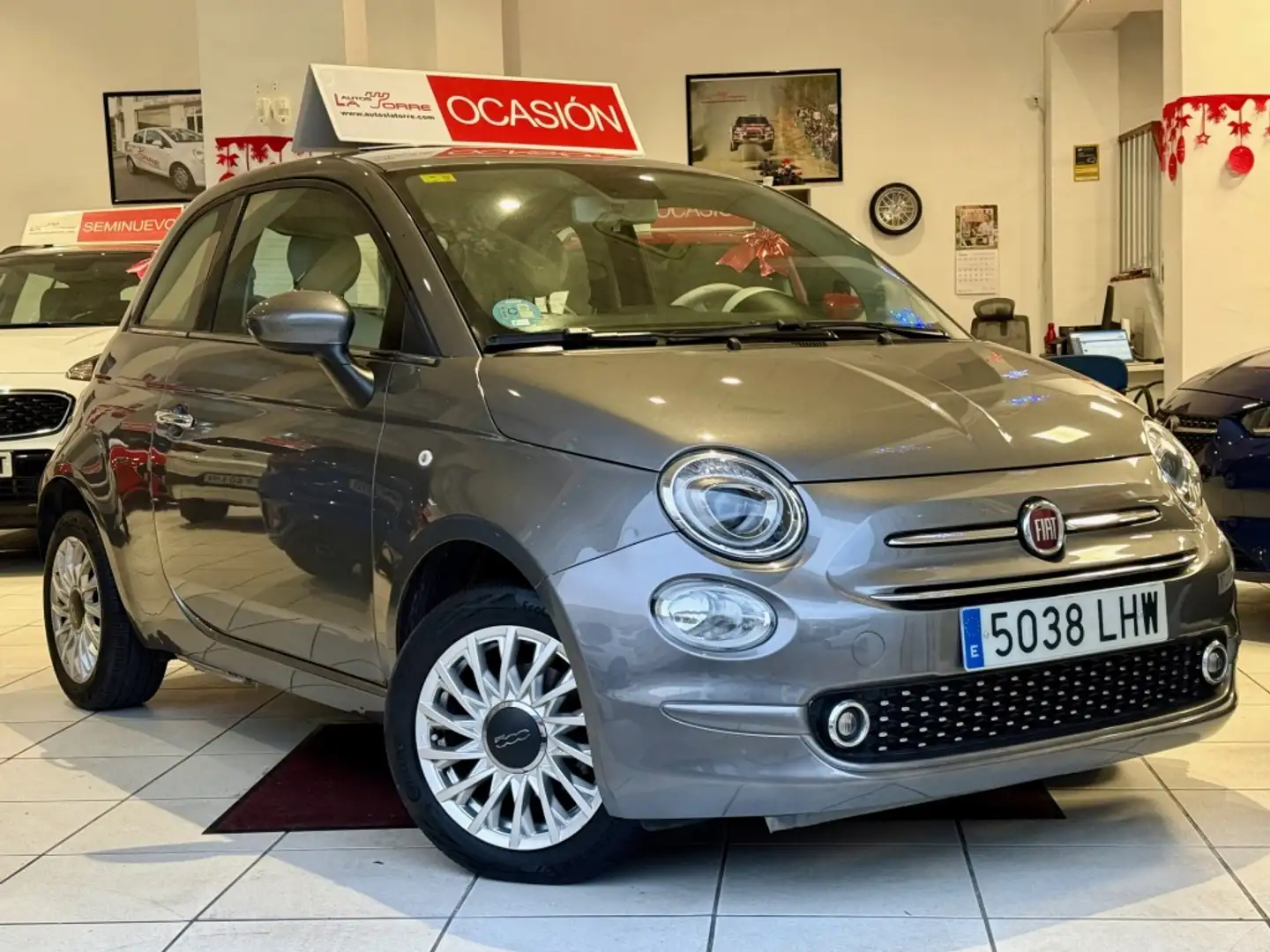 Fiat 500 1.2 Lounge Gris - 1