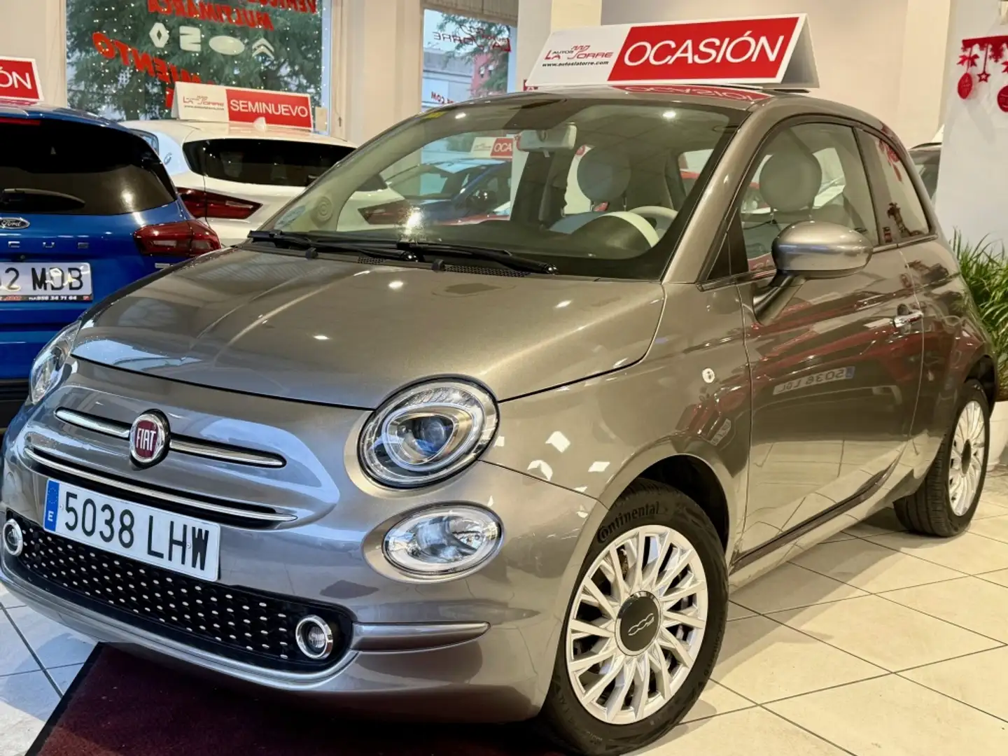 Fiat 500 1.2 Lounge Gris - 2