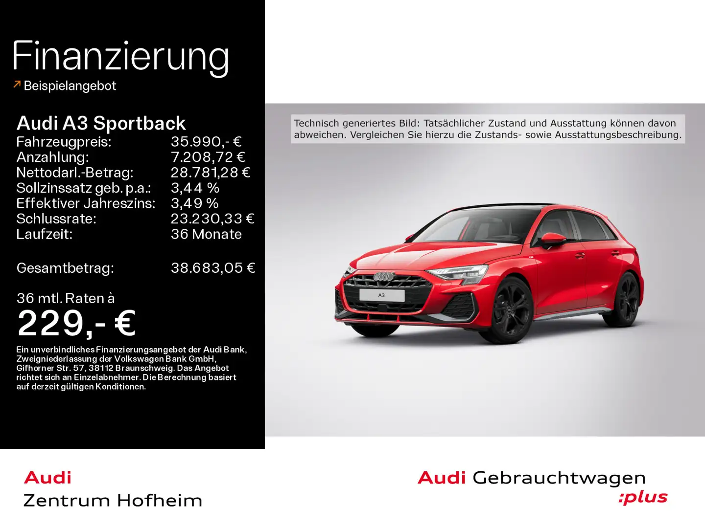 Audi A3 30 TFSI S line S tro*Sonos*Pano*HUD Rot - 1