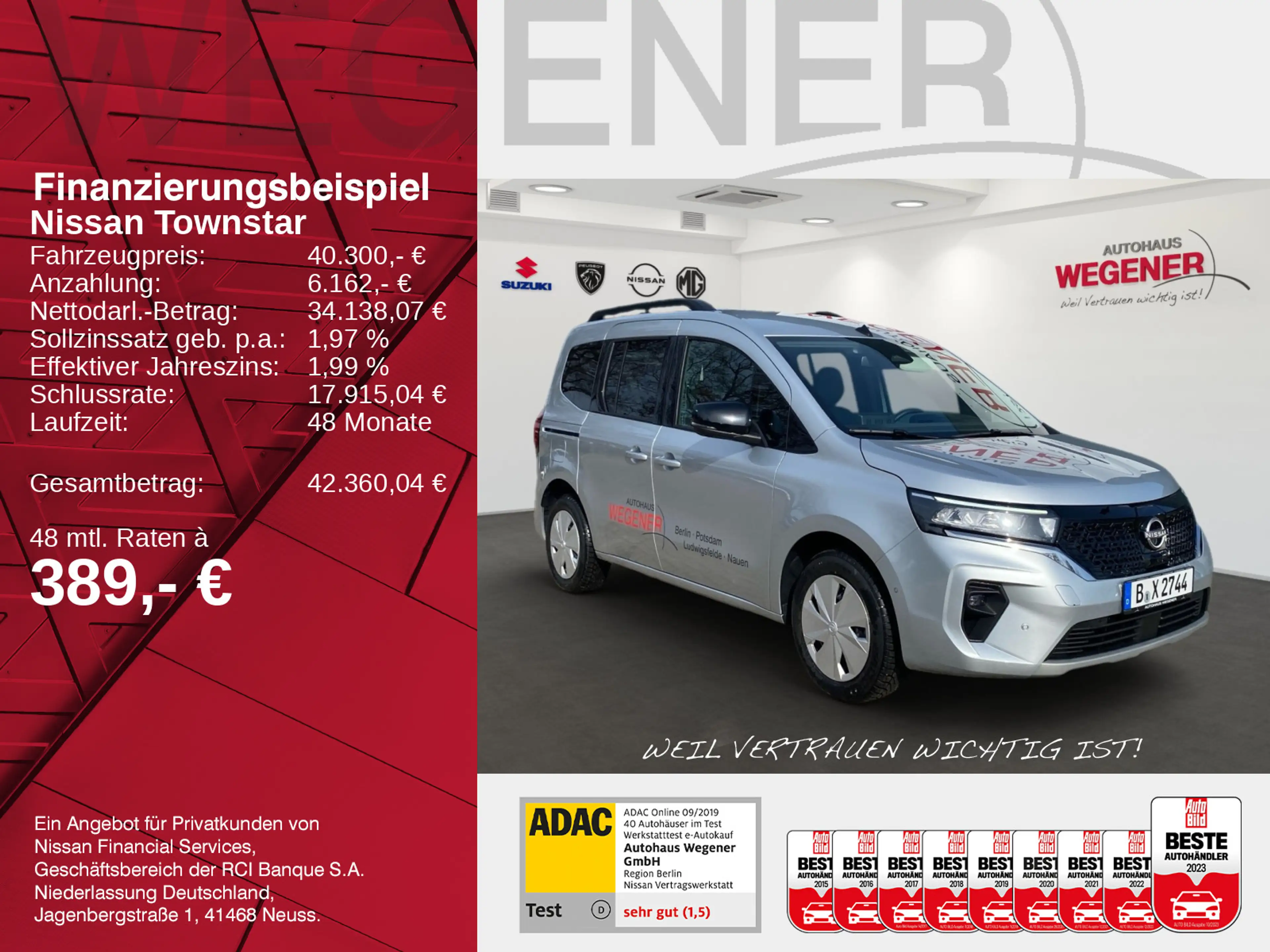 Nissan Townstar Kombi EV TEKNA LED 360°KAM SHZ Keyless — photo 2