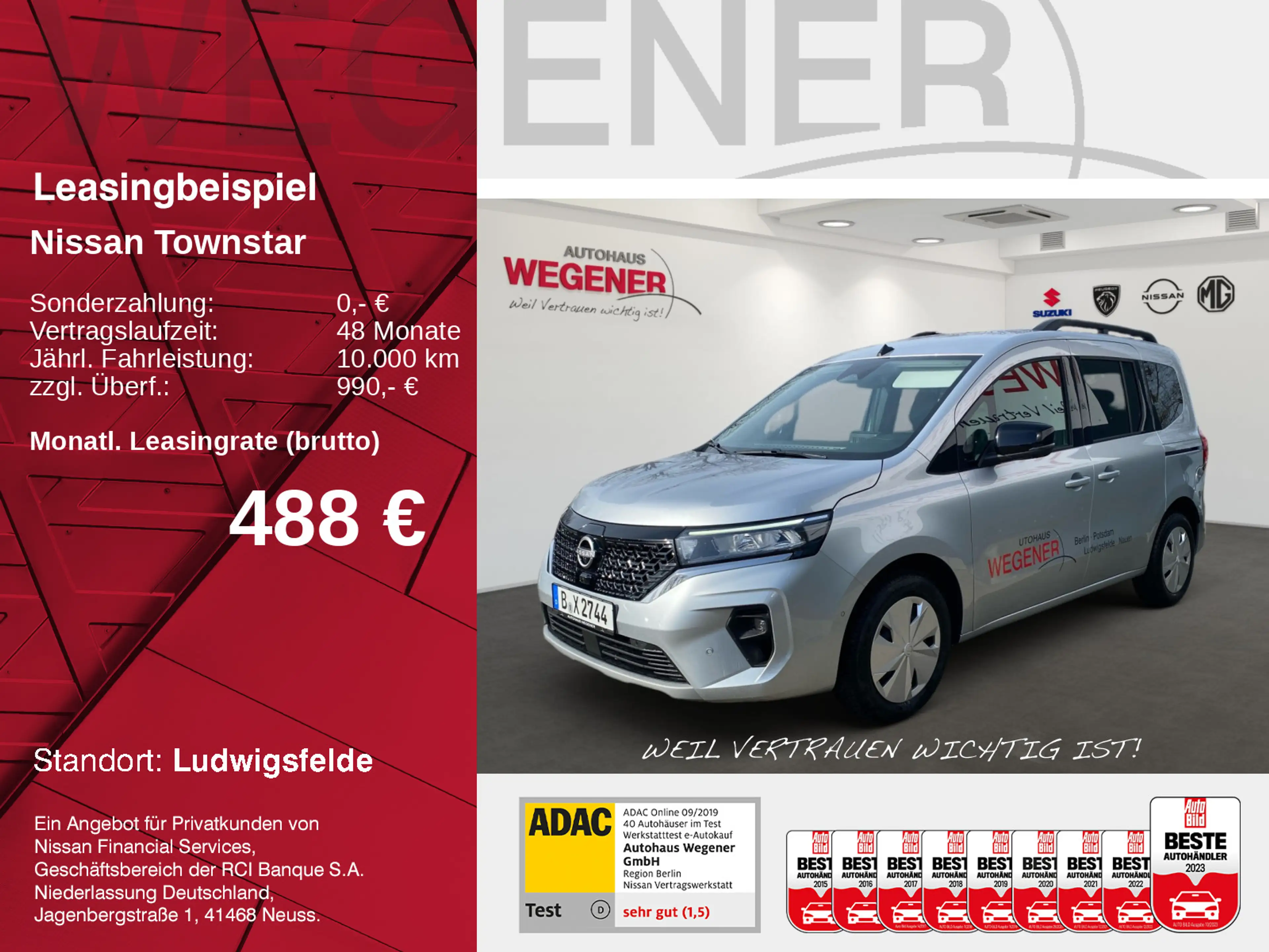 Nissan Townstar Kombi EV TEKNA LED 360°KAM SHZ Keyless