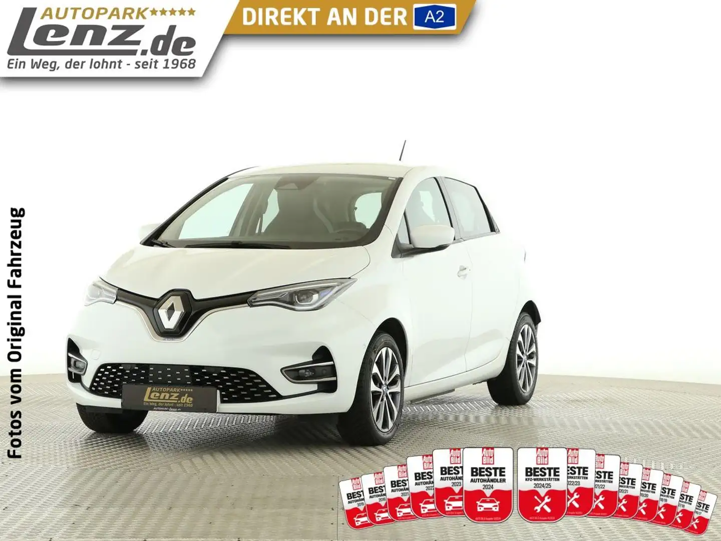 Renault ZOE R135 Intens (Miet-Batterie) LED Navi FSE RFK Wit - 1
