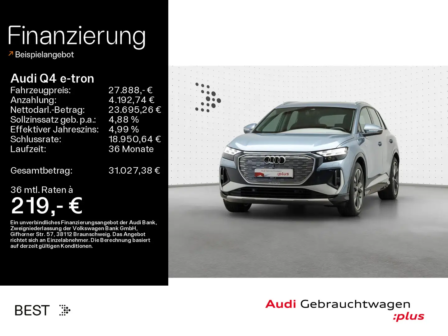 Audi Q4 e-tron 40 S line Matrix*SONOS*Assist*Navi Blau - 1