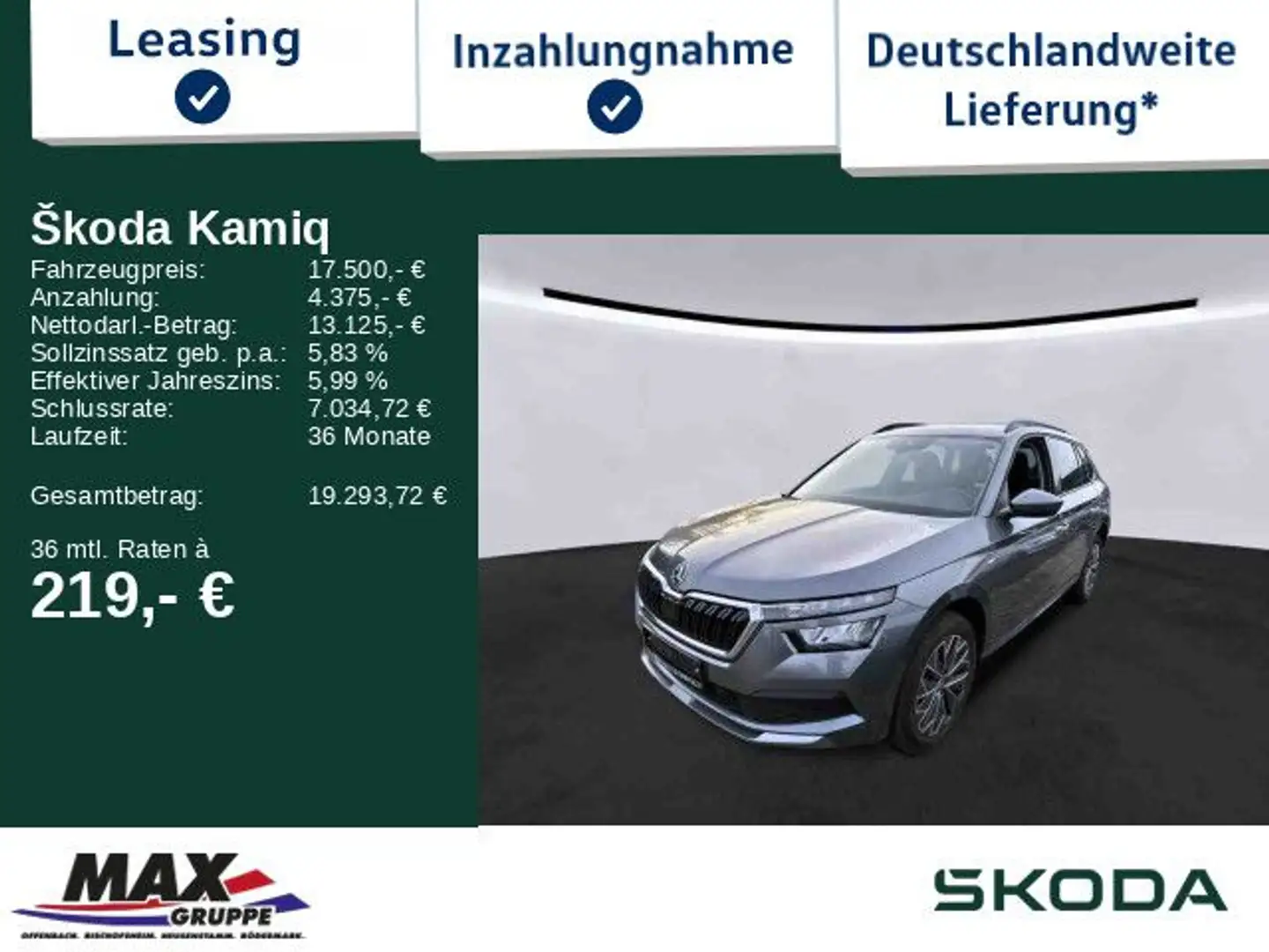 Skoda Kamiq 1.0 TSI 81kW Tour KAM+LED+WINTER+ Argent - 1