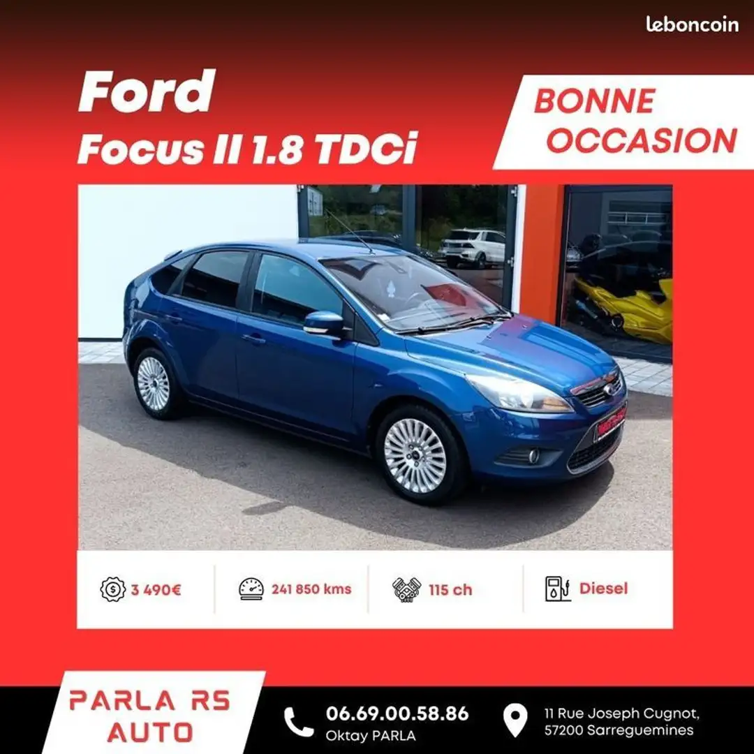Ford Focus II Hatchback Phase 2 1.8 TDCi 115ch Bleu - 1