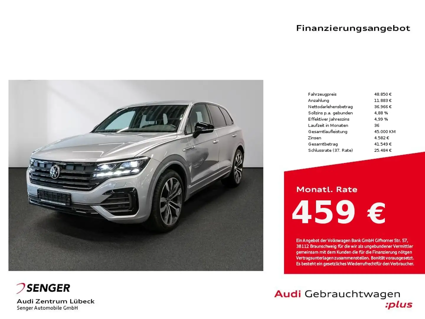 Volkswagen Touareg 3.0 TDI R-line Matrix Luftf. Black Style Argent - 1