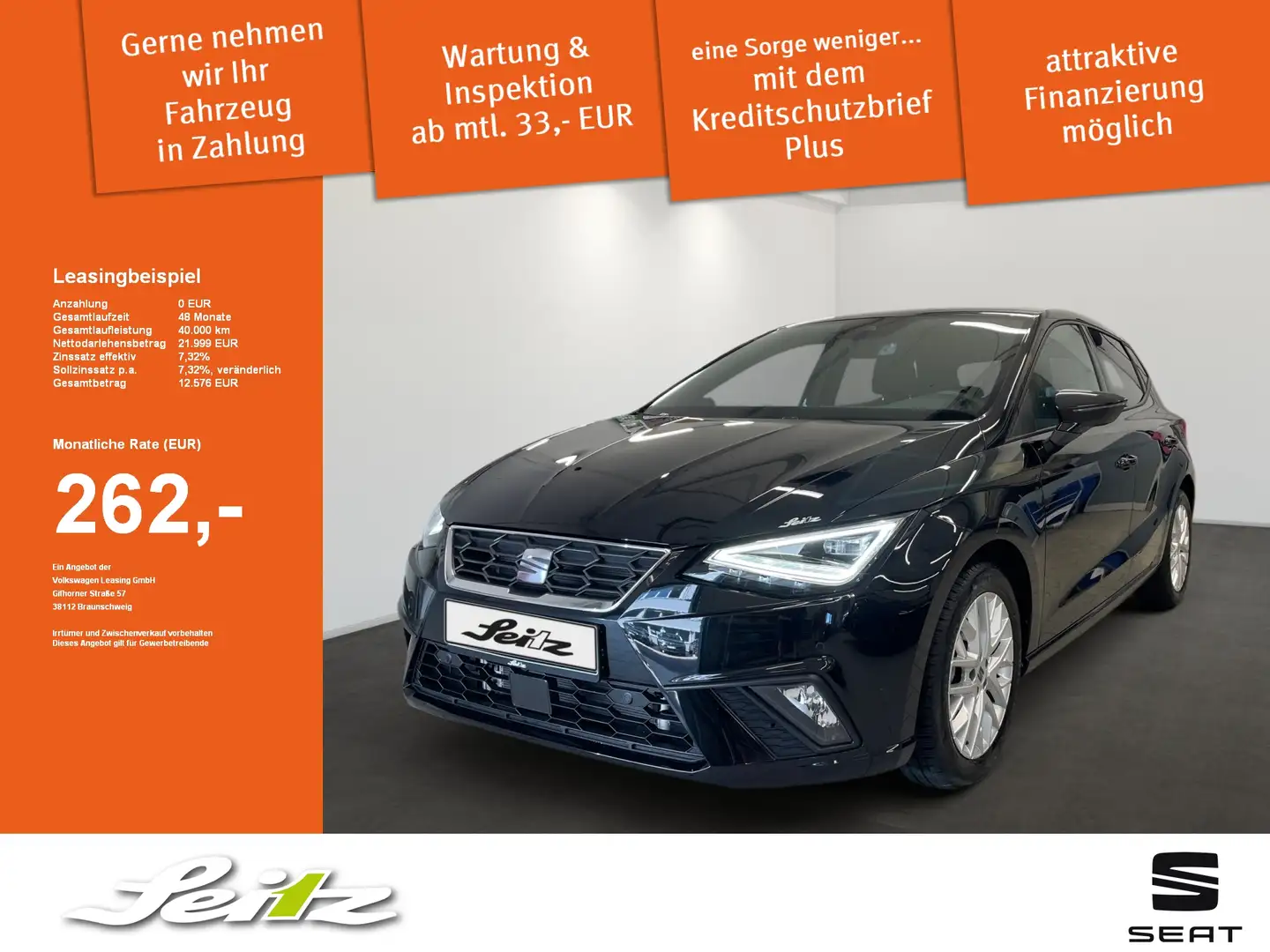 SEAT Ibiza 1.0 TSI FR *KAMERA*NAVI*SITZH* Schwarz - 1
