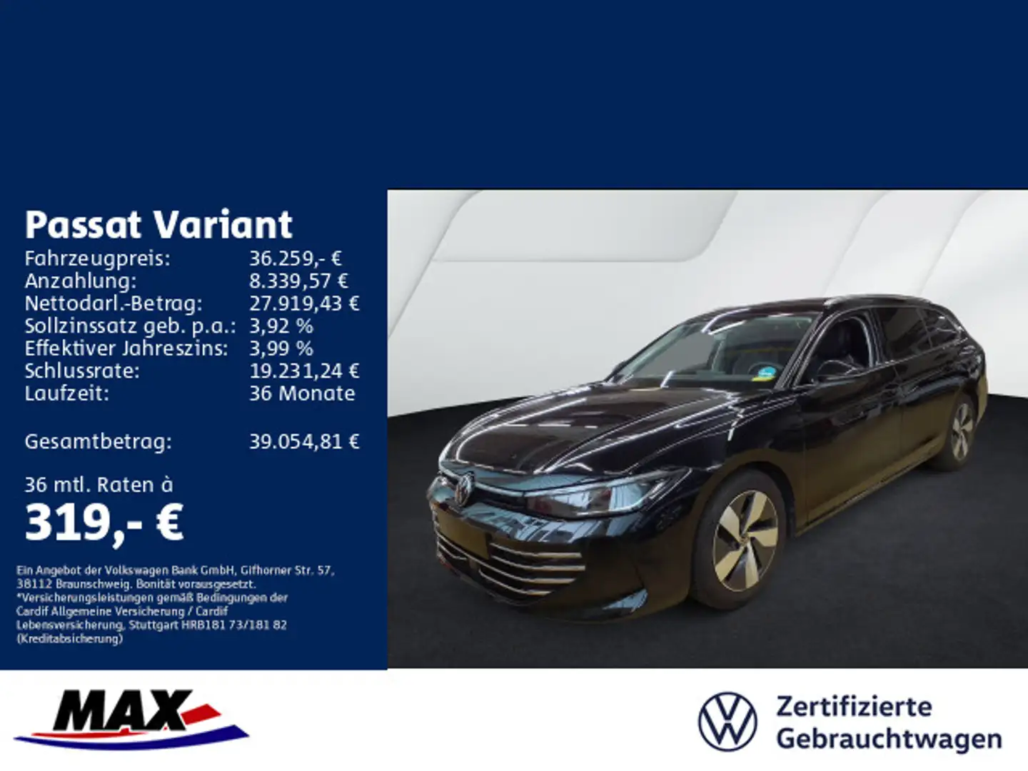 Volkswagen Passat Variant 2.0 TDI DSG ELEGANCE AHK+IQ.LIGHT Schwarz - 1