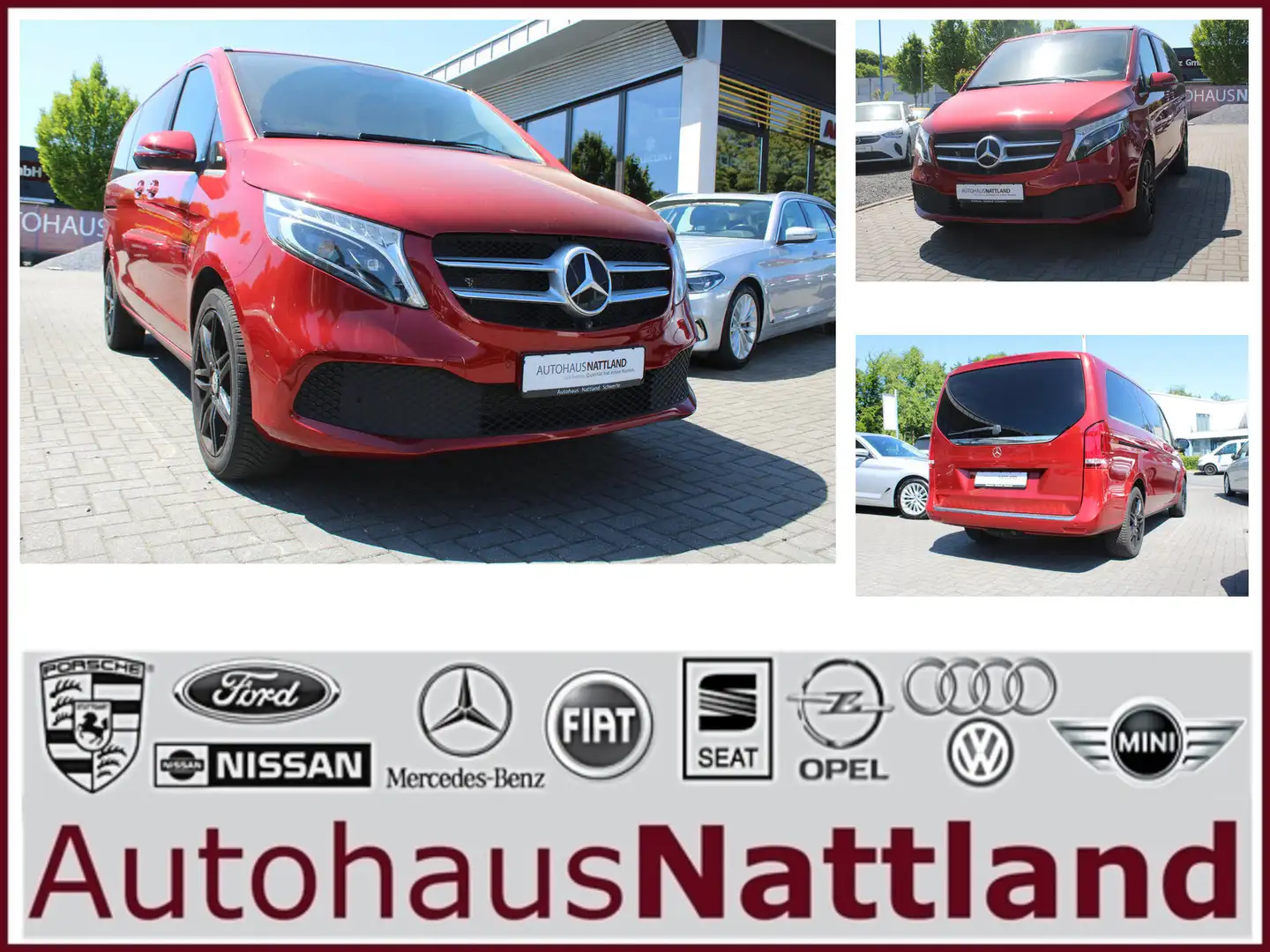 Mercedes-Benz V 300 d Avantgarde Edition 4MATIC lang 9G 360° Červená - 1
