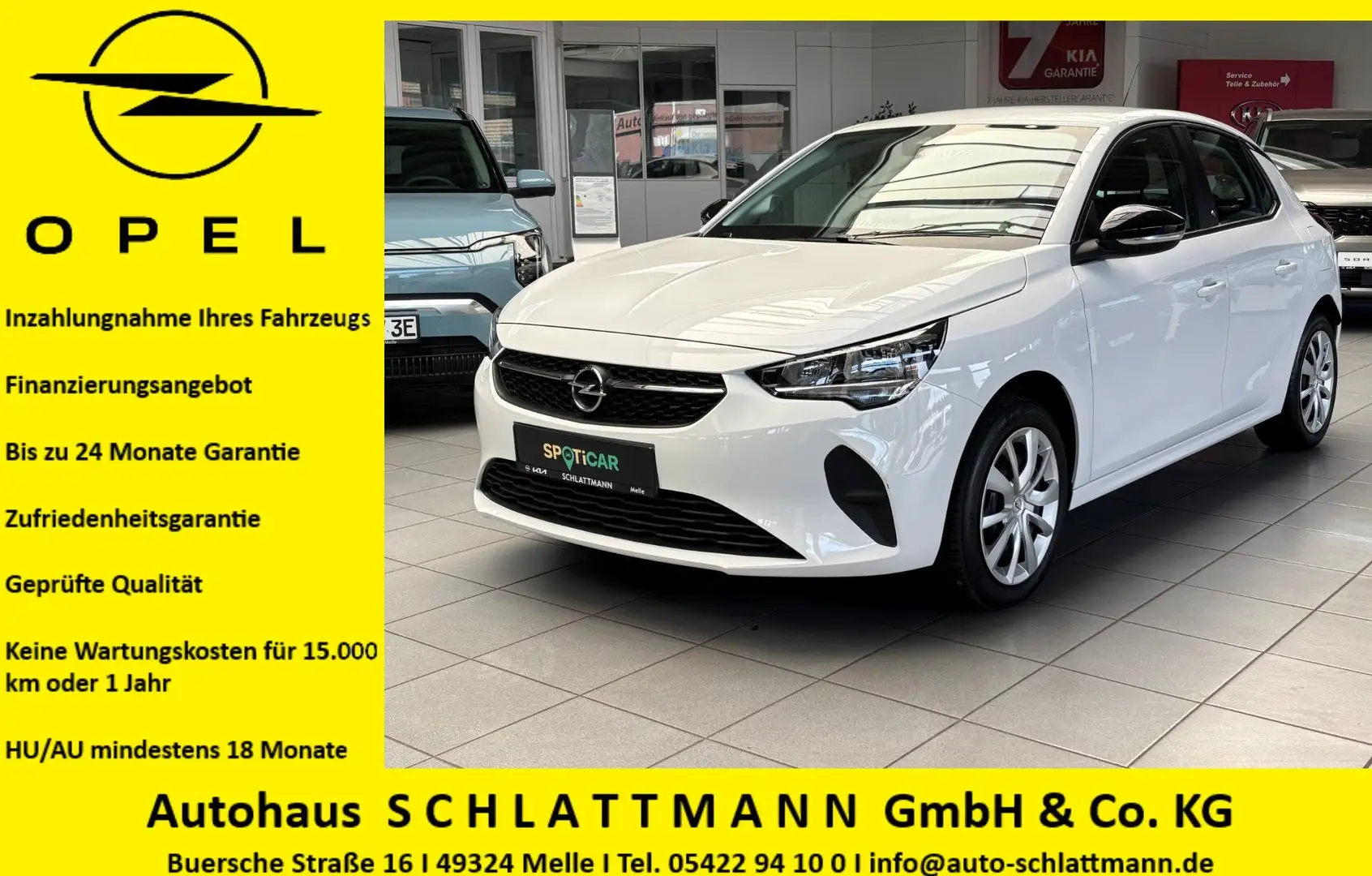 Opel Corsa-e Edition 50-kWh 11-kW-OBC *DAB*CarPlay*WP* Weiß - 1