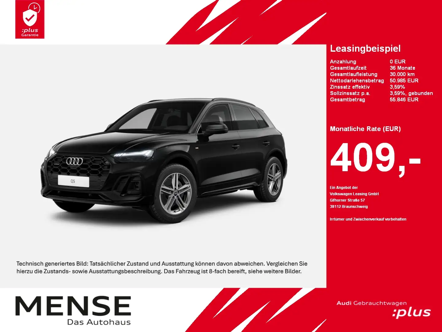 Audi Q5 45 TFSI quattro S tronic S line |Matrix|ACC Schwarz - 1