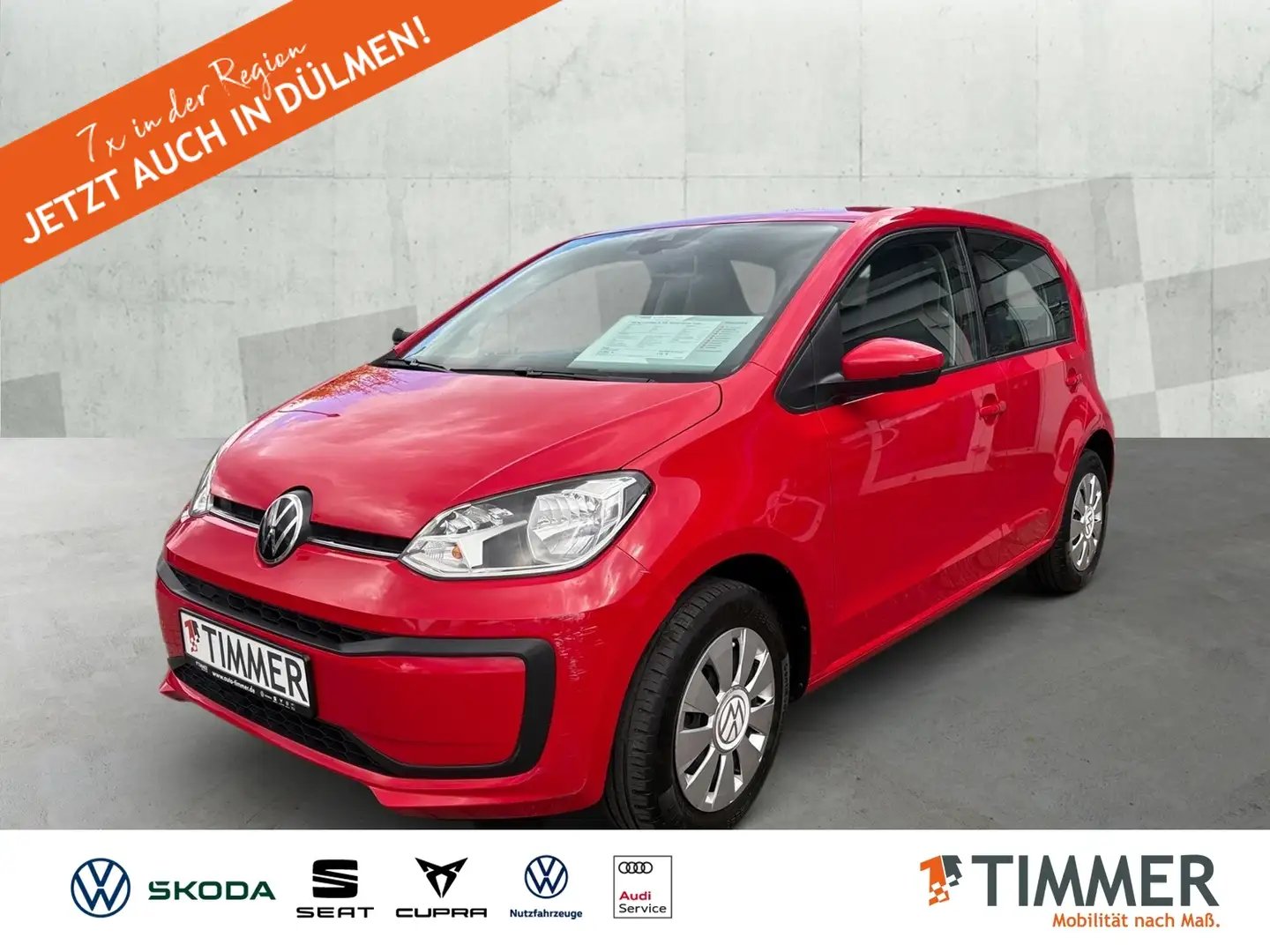 Volkswagen up! 1.0 MOVE *4-TÜR *RKAM *KLIMA *DAB+ *TEMPO *PDC * Rot - 1