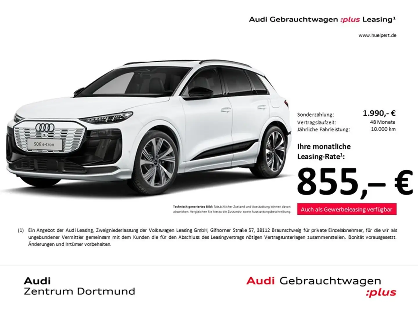 Audi SQ6 e-tron quattro PANO B&O 360°CAM ACC LM21 Biały - 1