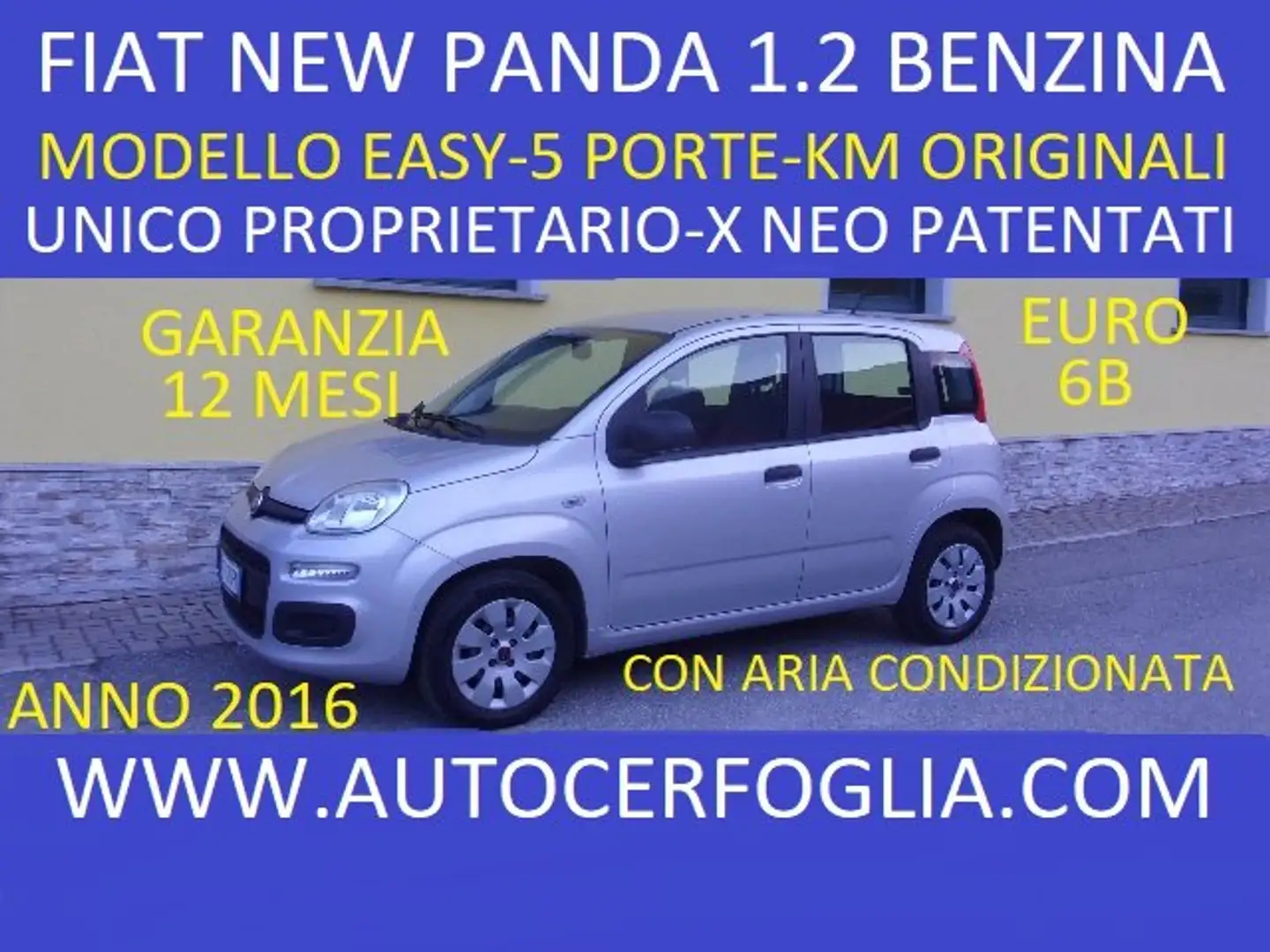 Fiat Panda 1.2 Easy 69cv E6-X NEO PATENTATI !!! Argento - 1