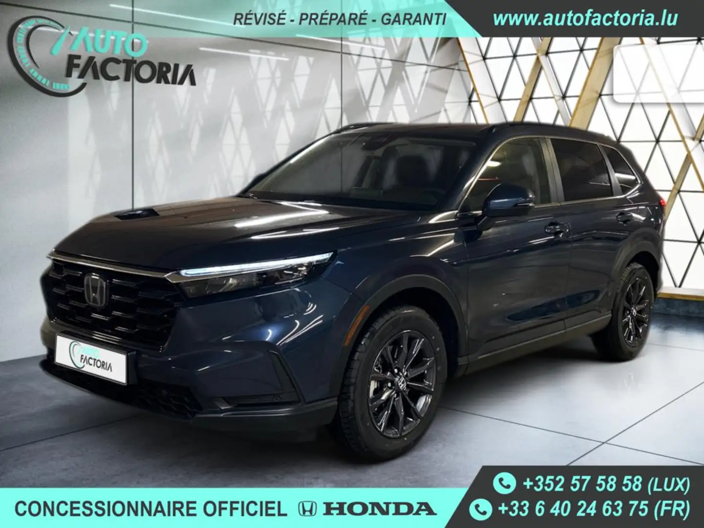 Honda CR-V 4x4 2.0Hyb 184 BVA+T.PANO+GPS+CUIR+Options Bleu - 1