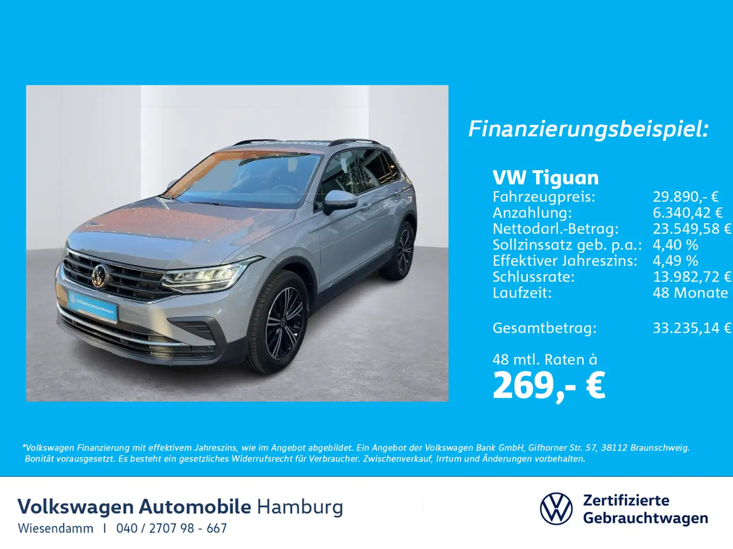 Volkswagen Tiguan 1.5 TSI DSG Life KAMERA/LED/NAVI/ACC Grau - 1