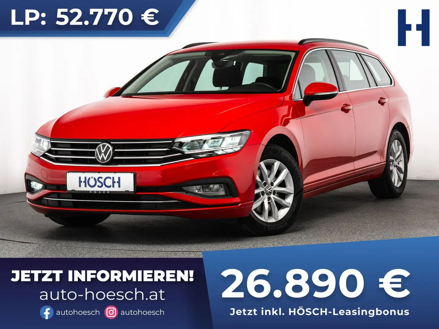 Volkswagen Passat Variant 2.0 TDI  Business Aut. Discover Pro ACC KAMERA 8- Rot - 1
