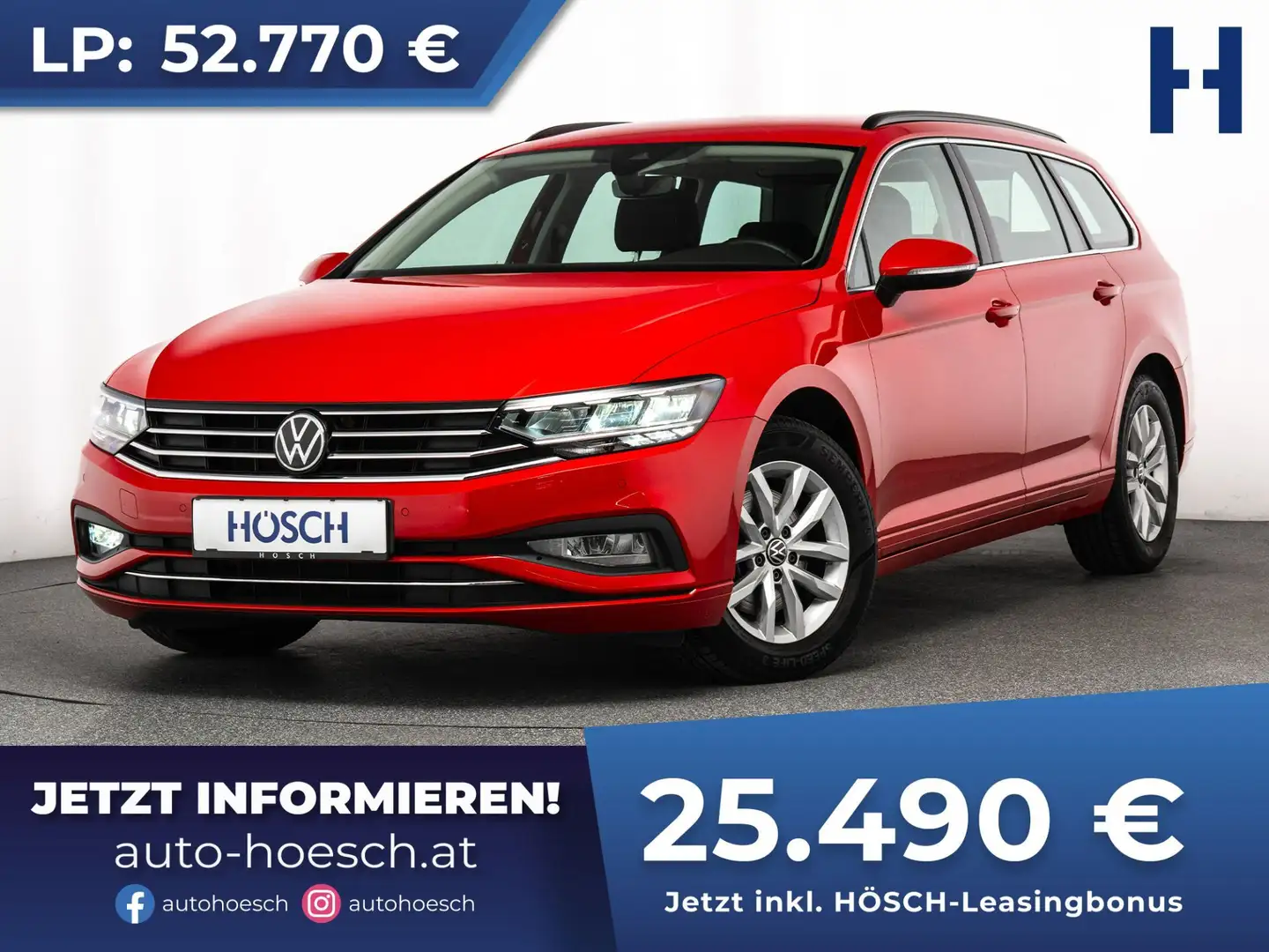 Volkswagen Passat Variant 2.0 TDI  Business Aut. Discover Pro ACC KAMERA 8- Rot - 1