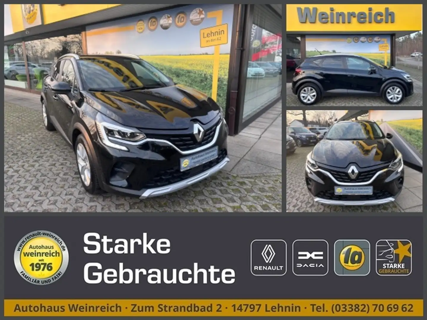 Renault Captur mit Navi & Klima Klima Navi Einparkhilfe Schwarz - 1