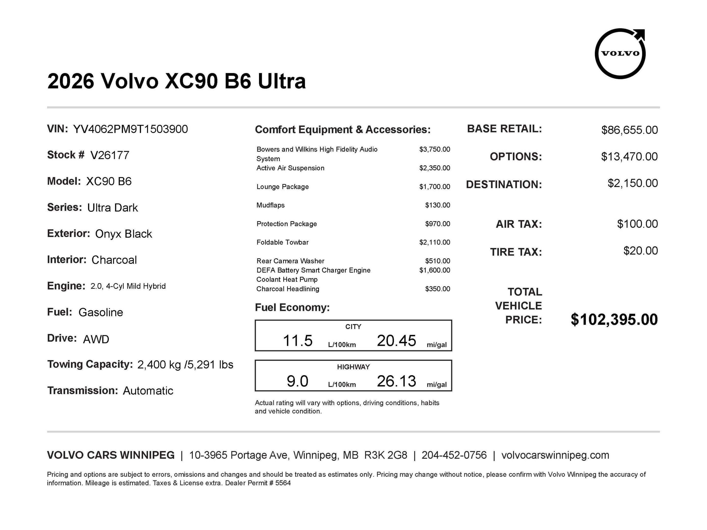 2026 Volvo XC90 Ultra Dark Theme FINANCE AS LOW AS 2.49%! alt 2