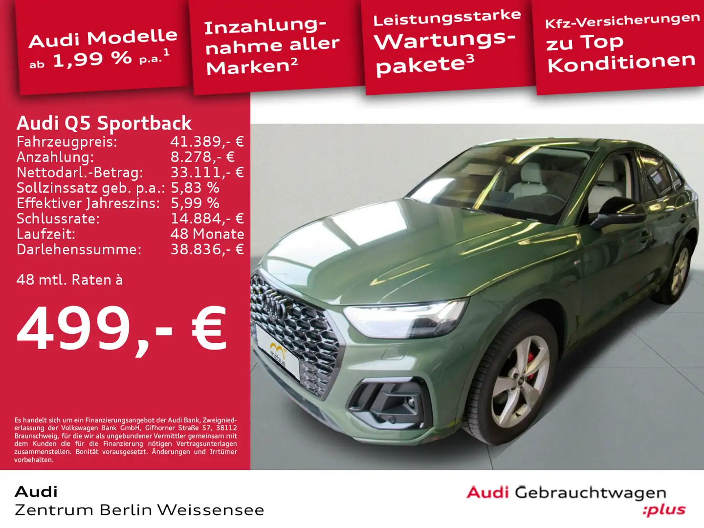 Audi Q5 40 TDI*S-TRO*QU*S-LINE*MATRIX*RFK** Grün - 1