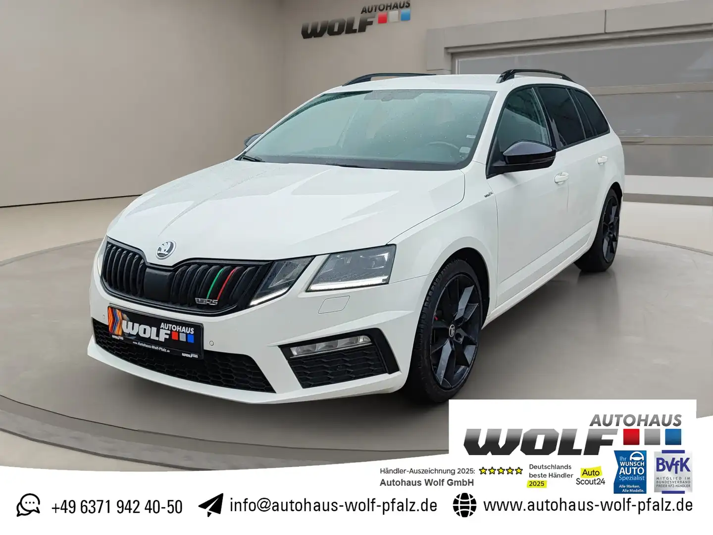 Skoda Octavia RS 2.0 TDI KESSY~Light Assist~AHK~GRA~LED~PDC Blanc - 1