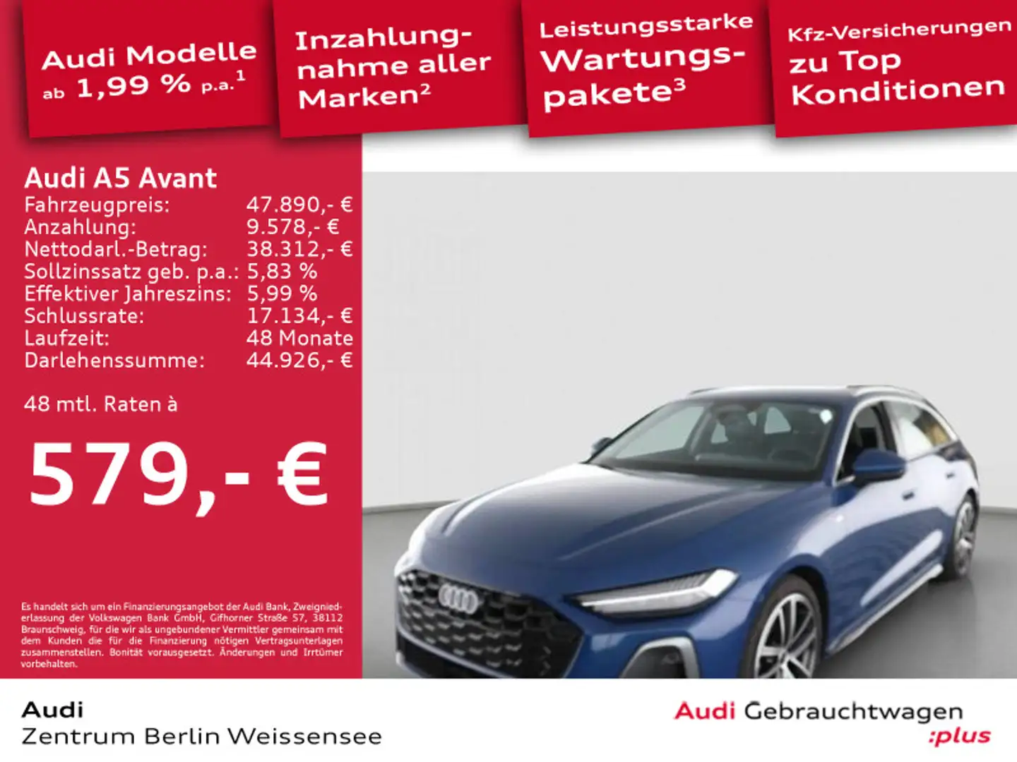 Audi A5 TFSI 110 kW*S-TRO*S-LINE*MATRIX*AHK** Blau - 1
