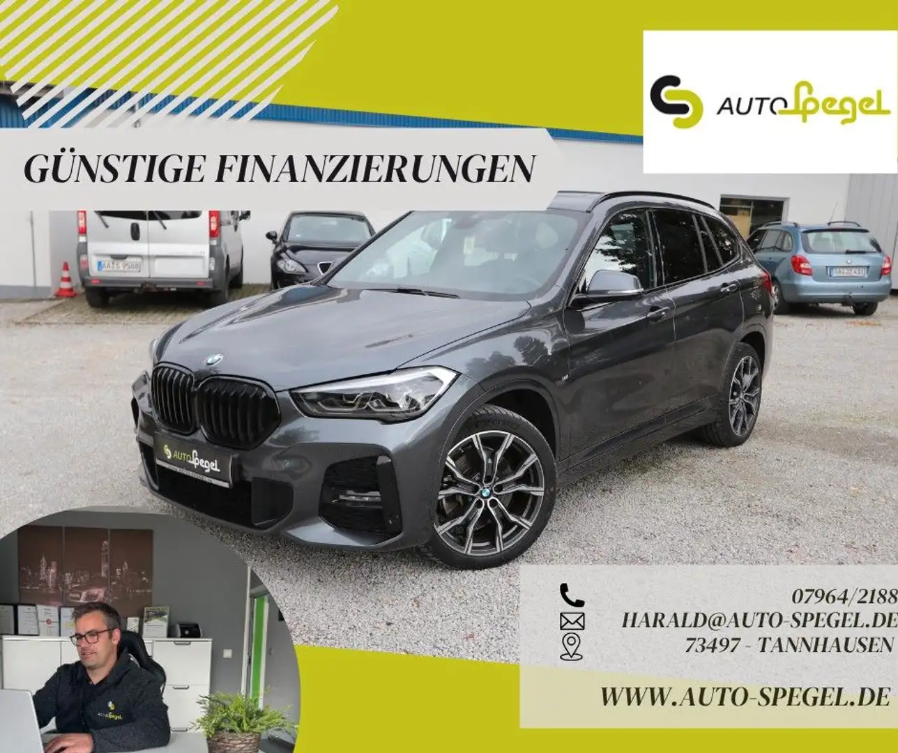 BMW X1 xDrive 20 d M Sport Navi LED AHK Pano Grau - 1