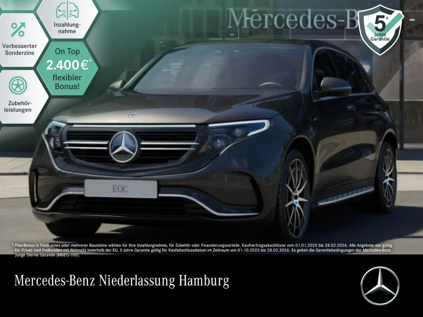 Mercedes-Benz EQC 400 4M AMG+360+AHK+MULTIBEAM+FAHRASS+BURMESTER Grau - 1
