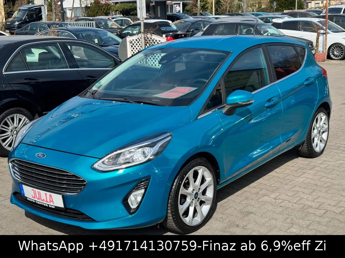 Ford Fiesta Titanium-KLIMA-SHZG-NAVI-LHZG-ALU-TEMPO- Blau - 1
