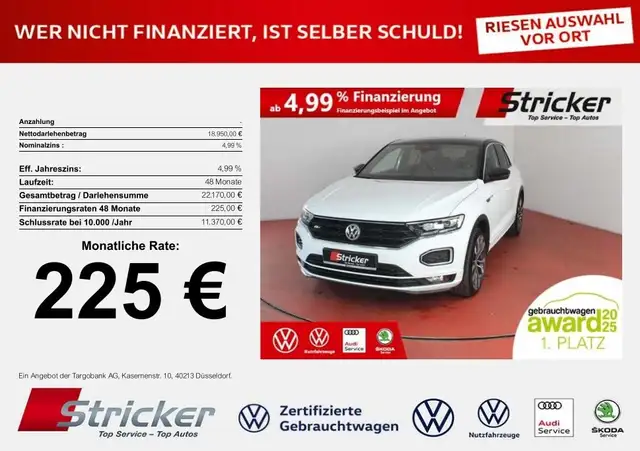 Volkswagen T-Roc R Line 1.5TSI 225, ohne Anzahlung Navi AHK Kamera