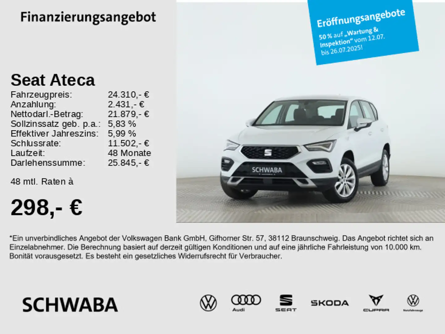 SEAT Ateca Style 2.0 TDI DSG LED*NAV*GRA*PDC*SHZ*17" Weiß - 1